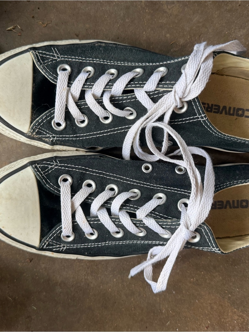 Converse Black Canvas Low-Top Sneakers with White Accents